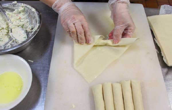 The Crabby Cream Rolls ($5.95) are made with cream cheese and imitation crab. (Adriana Rezal/Community Impact Newspaper)