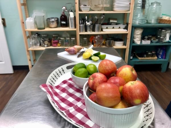 Cooking classes are held in the shop's kitchen space. (Sally Grace Holtgrieve/Community Impact Newspaper)