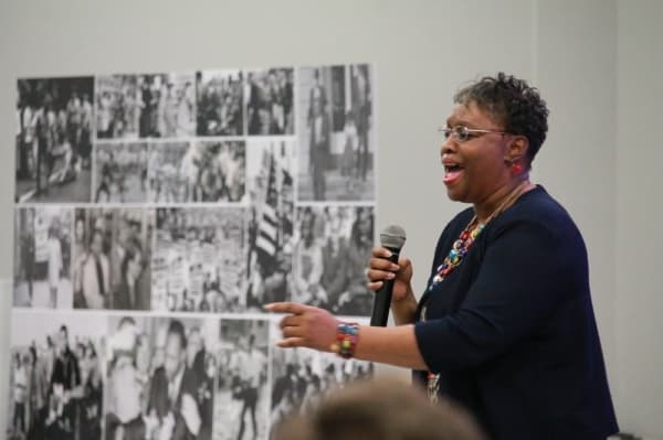 Sister Katherine Houston was one of the several performers at the event. (Andy Li/Community Impact Newspaper)