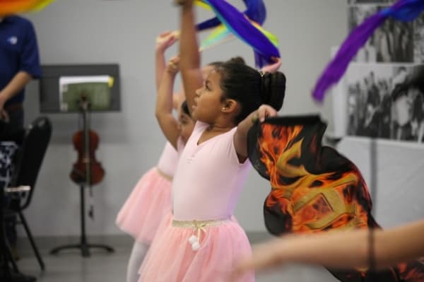 The Praise Dancers performed to a Spanish worship song. (Andy Li/Community Impact Newspaper)