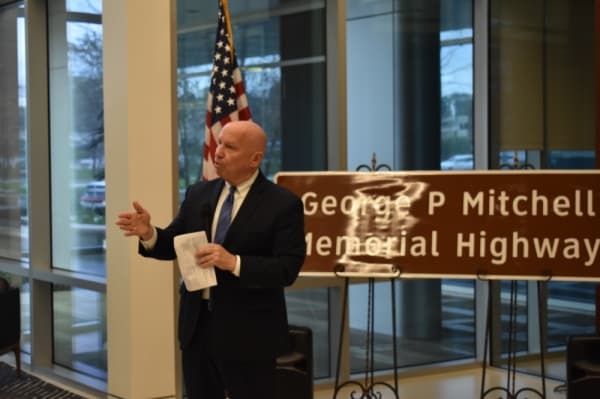 U.S. Rep. Kevin Brady spoke at the Jan. 17 dedication of a portion of I-45 in Montgomery County. (Vanessa Holt/Community Impact Newspaper)