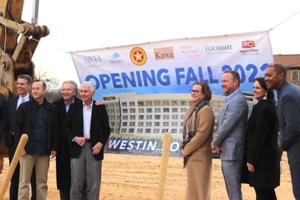 Southlake Mayor Laura Hill and City Council attended the groundbreaking ceremony for the Westin Hotel on Jan. 21. (Renee Yan/Community Impact Newspaper)