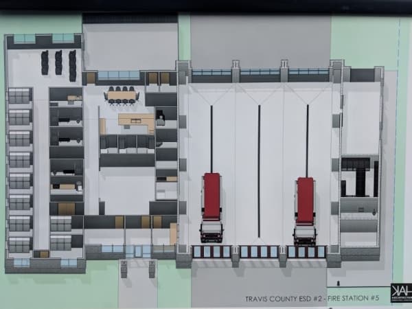 The Travis County ESD 2 Fire Station No. 5 is expected to open in late February. (Rendering courtesy Travis County ESD 2)