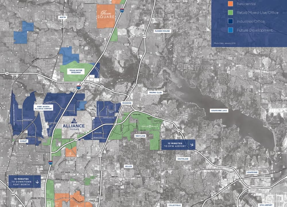 AllianceTexas is a 26,000-acre master-planned development spanning much of Northeast Fort Worth (Courtesy AllianceTexas)