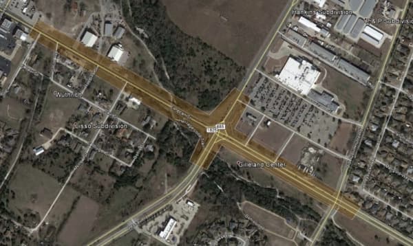 Approved intersection improvements include a displaced left turn lane, rerouting traffic turning left to a new road that runs parallel to the original one. (Courtesy city of Pflugerville)