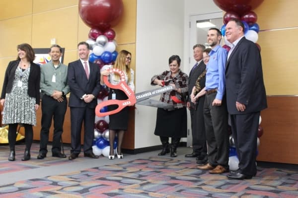 The Tomball Innovation Lab at the Lone Star College-Tomball Community Library celebrated its grand opening Jan. 28 with a ribbon cutting and ceremony. (Anna Lotz/Community Impact Newspaper)