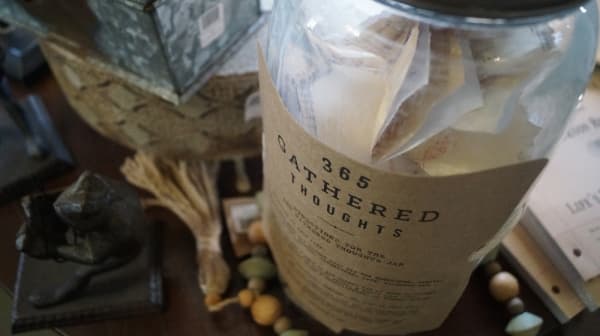 A treasured corner of the shop, Wagner said, is its thoughts jar, where customers can leave messages for staff to read in the coming new year. (Kelsey Thompson/Community Impact Newspaper)                                                         