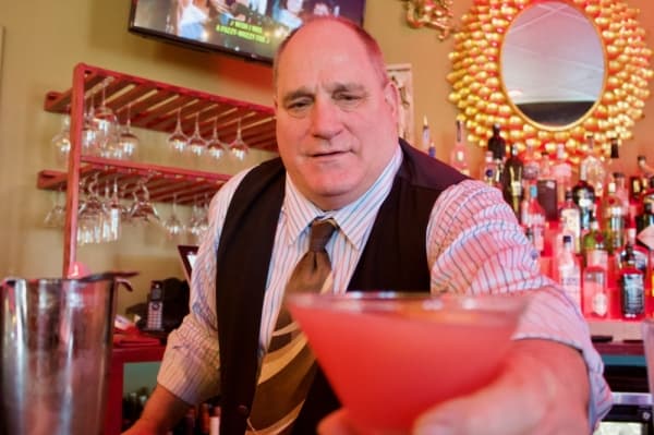 The Sparkling Ginger Mint Martini is made with fresh mint and ginger, grapefruit vodka and sparkling wine. (Taylor Jackson Buchanan/Community Impact Newspaper)