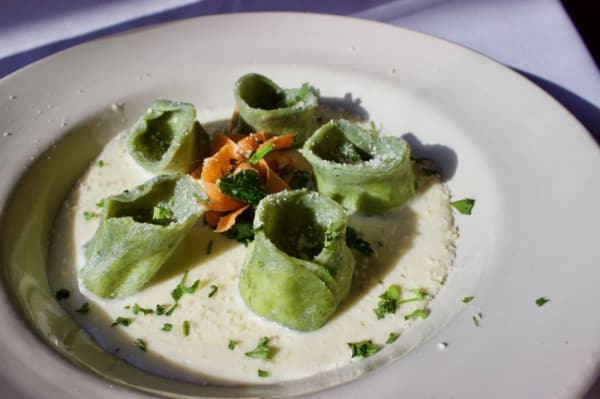 A house-made four cheese tortellini is tossed in alfredo sauce. (Taylor Jackson Buchanan/Community Impact Newspaper)