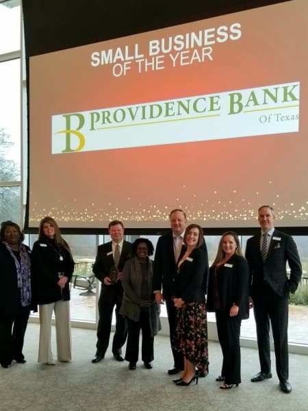 Providence Bank of Texas was named Small Business of the Year by the Greater Keller Chamber of Commerce at an awards luncheon Jan. 22. (Courtesy Keller Chamber)