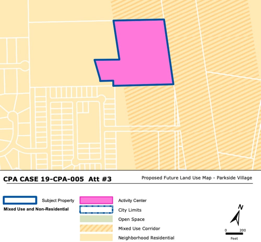 The applicants requests that the city change the parcel's land-use plan to activity center. (Courtesy city of Leander)