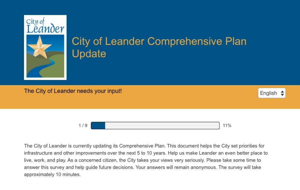 Leander 2020 Comprehensive Plan survey now online