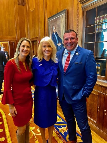 Frederick Frazier (right) and his wife Tracy Frazier (left) stand with the presidents chief of staff Kellyanne Conway (middle). (courtesy Tracy Frazier)