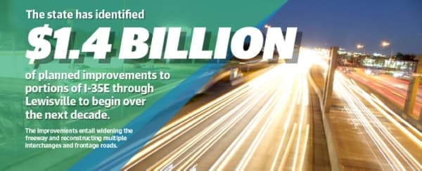 State lists $1.4 billion of improvements to I-35E through Lewisville in 10-year plan