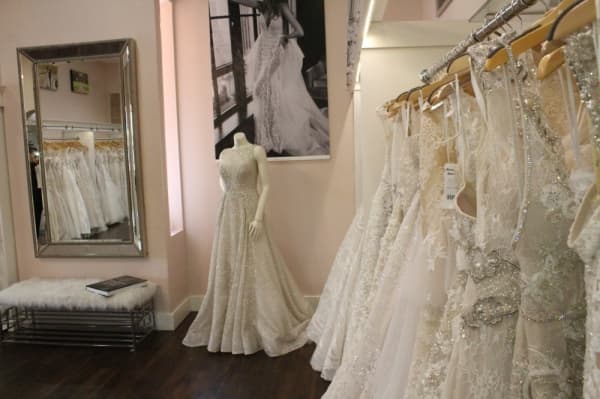 Bridal stylists at the store help soon-to-be brides find their ideal dresses. (Photo by Anna Herod/Community Impact Newspaper)