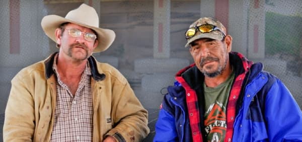 Cowboy and Mark Boehringer are experiencing homelessness in New Braunfels. They have been guests at the Winter Shelter. (Photo by Warren Brown/Community Impact Newspaper).
