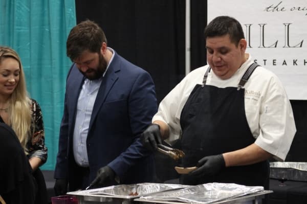 Killen's Steakhouse, which opened in Shenandoah in 2019, served samples of steak from their local menu. (Andrew Christman/Community Impact Newspaper)