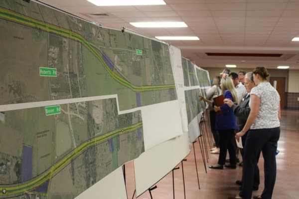 The Texas Department of Transportation hosted an open house at Tomball High School in late January regarding a proposed widening project of FM 2920, which remains unfunded. (Anna Lotz/Community Impact Newspaper)