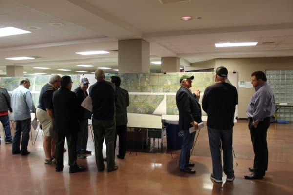 The Texas Department of Transportation hosted an open house at Tomball High School in late January regarding a proposed widening project of FM 2920, which remains unfunded. (Anna Lotz/Community Impact Newspaper)