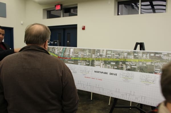 The preliminary designs included potential turn lanes and entrances into surrounding neighborhoods. (Kelly Schafler/Community Impact Newspaper)