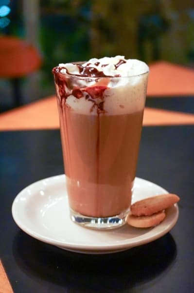 Bailey’s Mocha ($8.75)  Irish cream, frangelico, chocolate, double espresso, steamed milk, topped with whipped cream