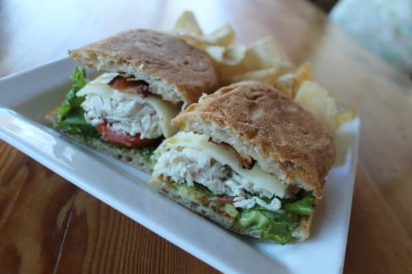 The roasted turkey panini ($12) includes turkey, bacon, avocado, tomato, lettuce, cheese and honey mustard.