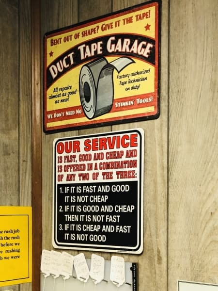 Garage- and car-related artwork can be found throughout Ethridge Auto Center. (Photos by Ian Pribanic/Community Impact Newspaper)