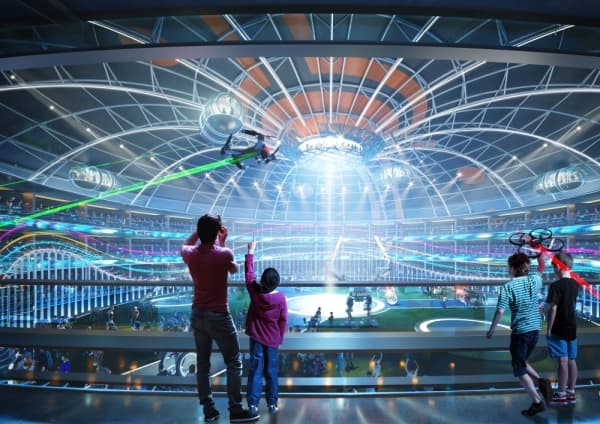 This rendering shows what the interior of the new robotics arena may look like. (Courtesy Gensler Austin)