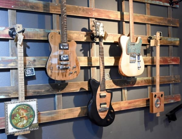 Guitars & Growlers sells handcrafted instruments. (Makenzie Plusnick/Community Impact Newspaper)