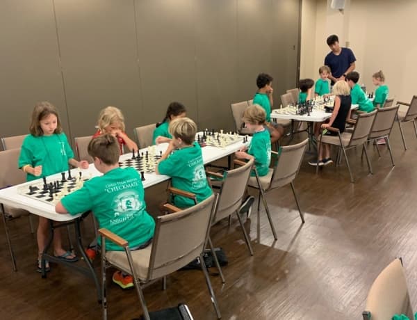 Participants at The Knight School Chess Camp learn chess tactics and play for prizes. (Courtesy The Knight School)