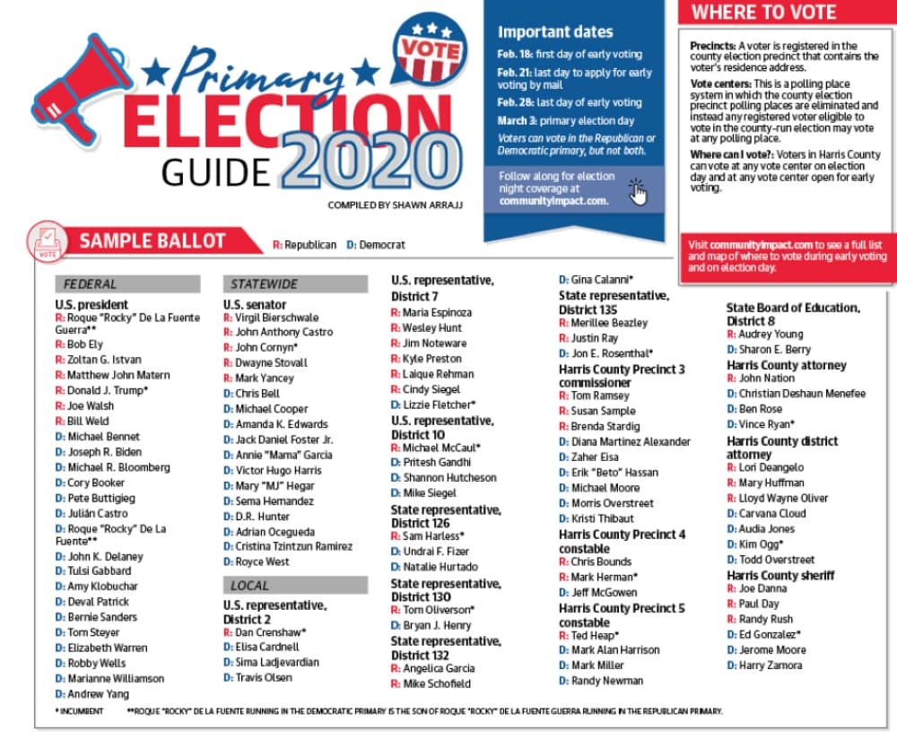 Early voting begins Feb. 18; see who is on the ballot in Cy-Fair