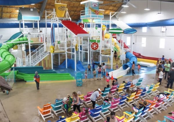 The 10,000-square-foot indoor facility has a large playscape and a viewing area for adults. (Brian Perdue, Community Impact Newspaper)
