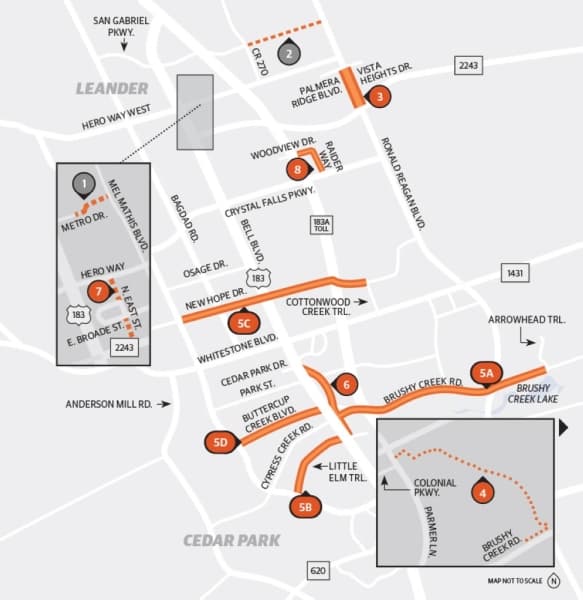 Transportation updates from Cedar Park, Leander for February 2020