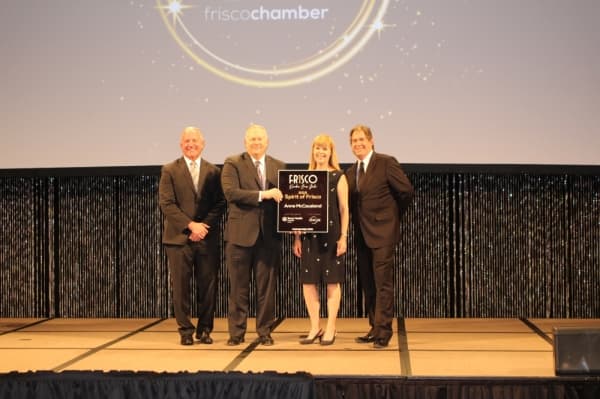 Anne McCausland, from the Frisco ISD board of trustees, was recognized as the 2019 Spirit of Frisco Award winner. (William C. Wadsack/Community Impact Newspaper)
