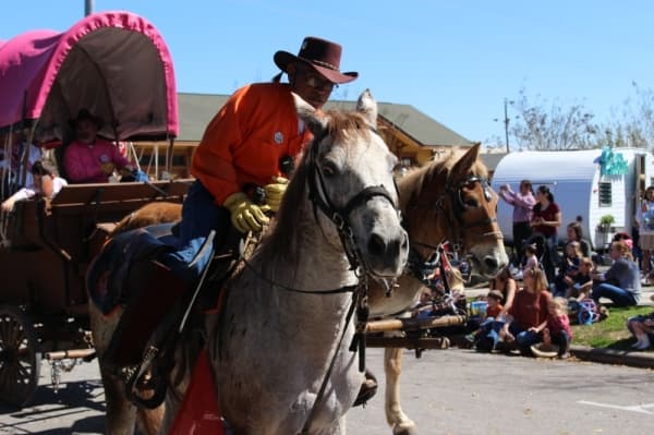 The Sam Houston Trail Riders rode into downtown Tomball from Montgomery on Feb. 25 on their way to the Houston Livestock Show and Rodeo.
