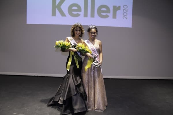 Miss Keller Ellie Breaux and Miss Keller Outstanding Teen Haley Taylor stand together on stage. (Courtesy Miss Keller Scholarship Organization)