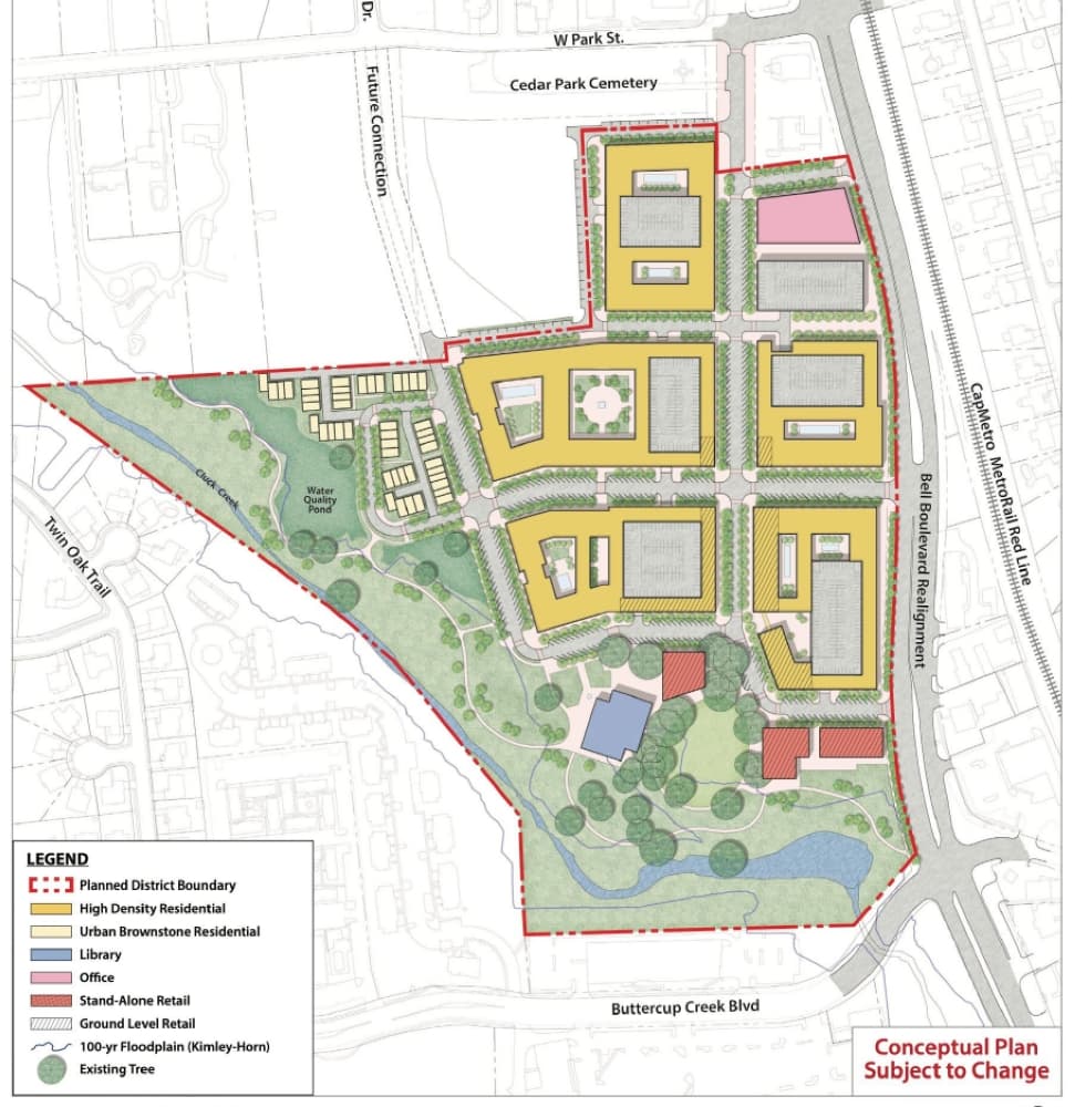 The Bell Boulevard project includes residential, commercial and civic areas. (Courtesy city of Cedar Park)