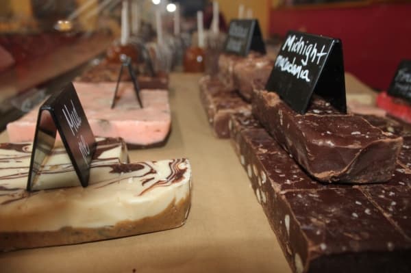 Craving Kernels also sells 14 flavors of homemade fudge. (Carrie Taylor/Community Impact Newspaper)