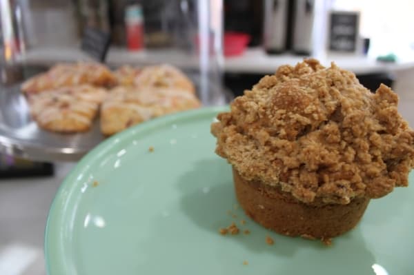 Aside from espresso drinks and tea, guests can enjoy freshly baked goods. (Carrie Taylor/Community Impact Newspaper)