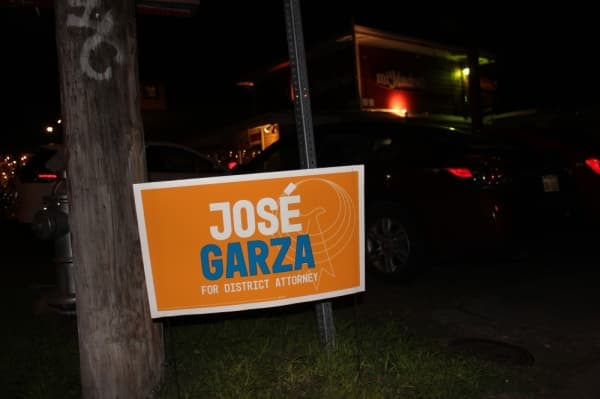 Jose Garza, co-executive director of the Austin-based membership organization Workers Defense Project, hosted his election night watch party at Mi Madre's restaurant on Manor Road. Emma Freer/Community Impact Newspaper 
