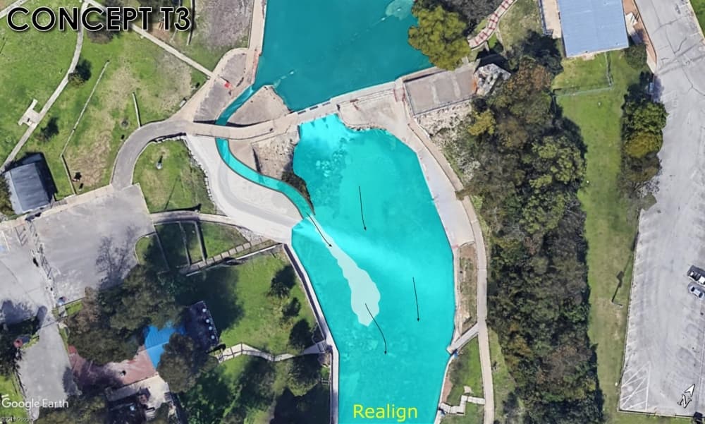 An early concept for the Tube Chute portion of the Comal River Improvements Project. (Courtesy city of New Braunfels)
