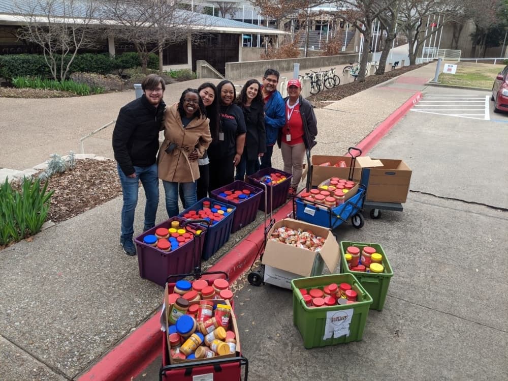 State Farm collects thousands of jars of peanut butter for Richardson food pantries