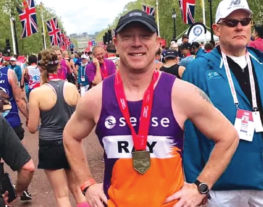 Leander's Ray Sterriker is pictured after the 2019 London Marathon. (Courtesy Ray Sterriker)