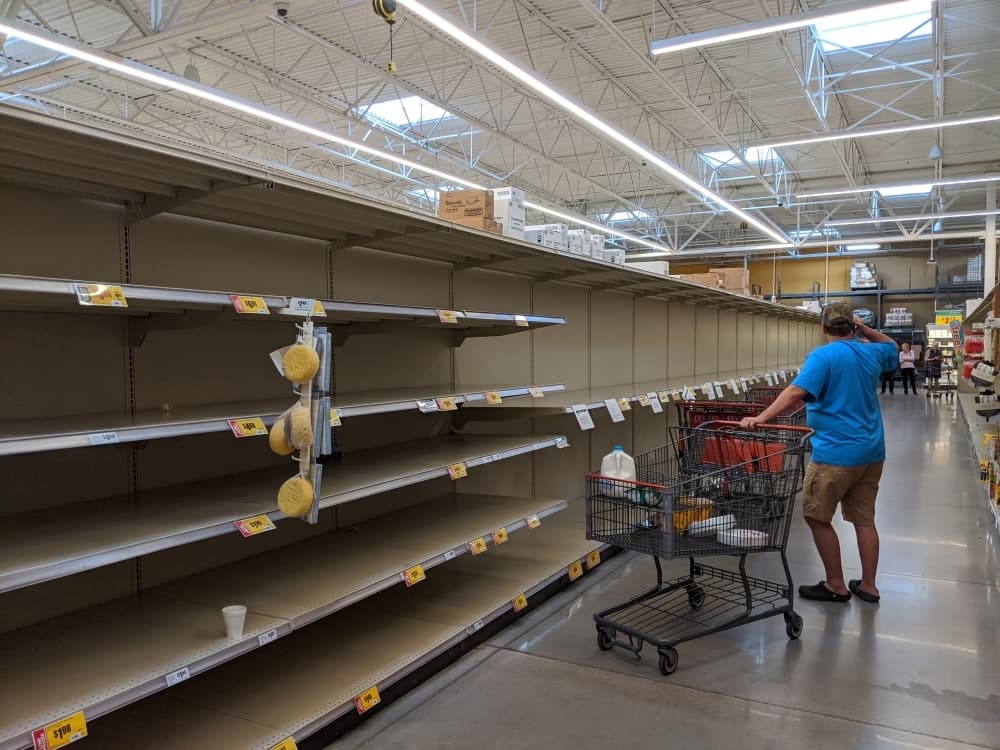 Empty shelves and long lines at H-E-B in New Braunfels