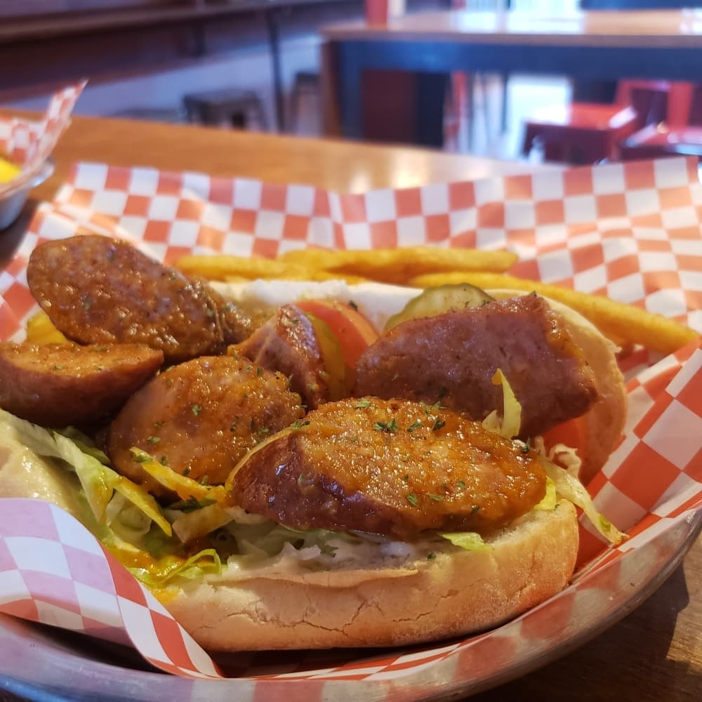 Sausage po'boy ($9.95) (Ali Linan/Community Impact Newspaper)