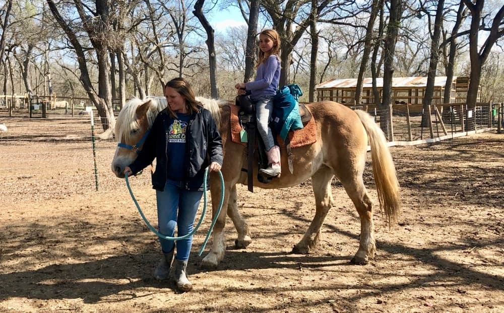 Pony rides are one of many activities offered at the farm. 