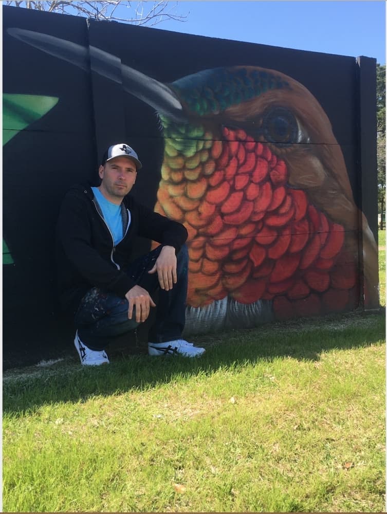 Socie has painted murals all around the world. (Haley Morrison/Community Impact Newspaper)