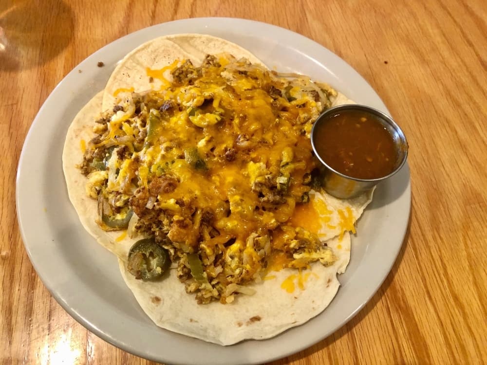 The cafe serves huevos rancheros for $8.99. (Courtesy Main Street Cafe)