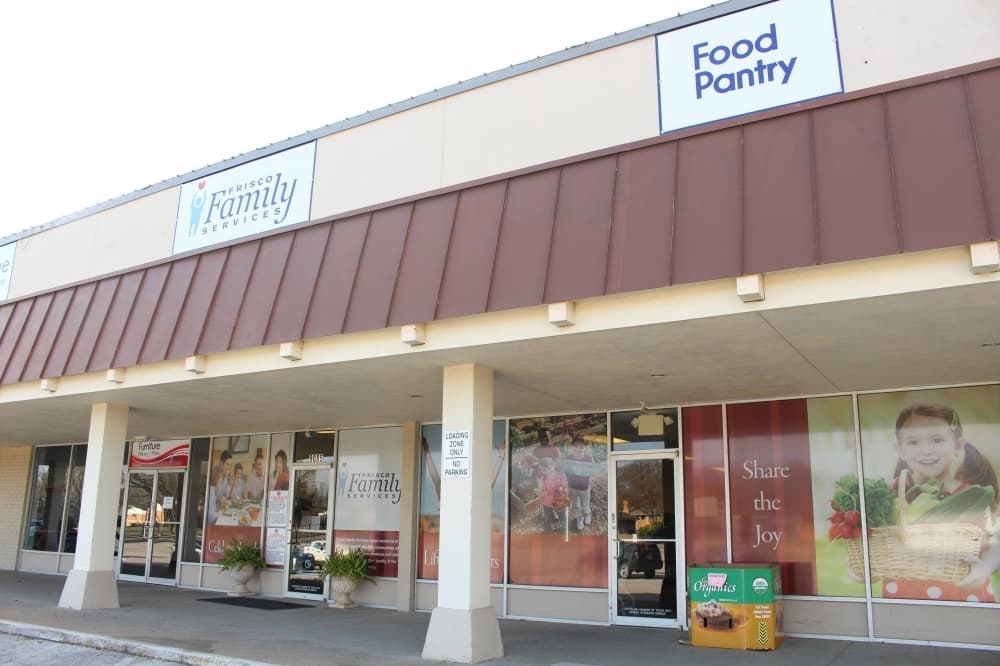 Frisco Family Services will hold a food drive from 10 a.m. to 3 p.m. March 21 at its food pantry, which is located at 9085 Dogwood St. near the corner of Main and Dogwood streets. (Elizabeth Uclés/Community Impact Newspaper)