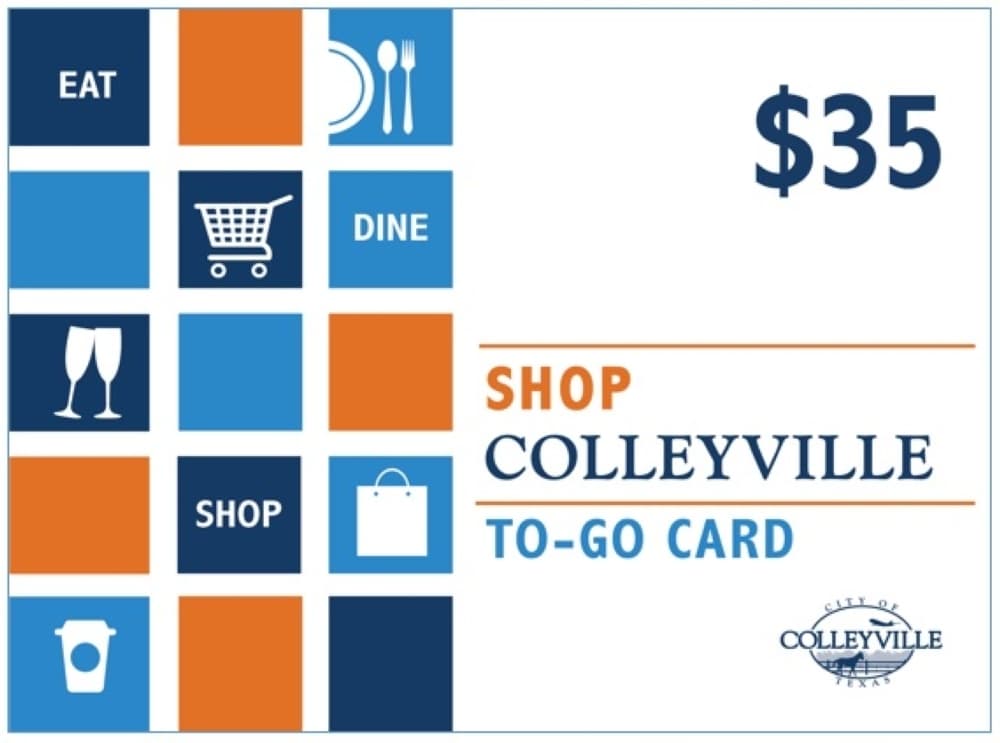 The city of Colleyville is mailing these gift cards for residents to use at local businesses. (Courtesy city of Colleyville)
